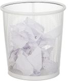 Merkloos Relaxdays Ronde metalen papierbak - 8 liter - wit