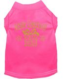 Mirage Pet Products Gouden Kerst Present Hond Overhemd, XXL, Helder Roze