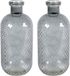 Countryfield Bloemenvaas Cactus Dots - 2x - donkergrijs transparant - glas - D15 x H35 cm