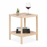 Relaxdays table d'appoint - carrée - avec rangement - 50 x 40 x 40 cm - salon
