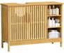 Meuble sous lavabo en bambou, 80x30x60 cm, style Mid-Century