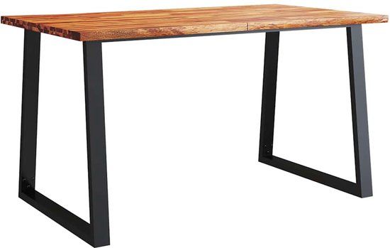 VidaXL Eettafel met natuurlijke rand 140x80x75 cm massief acaciahout
