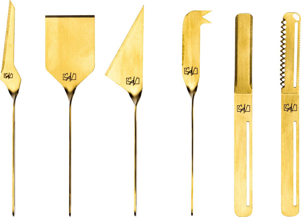 Style de Vie Kaasmessenset 6-delig - Goud - 8720039627475
