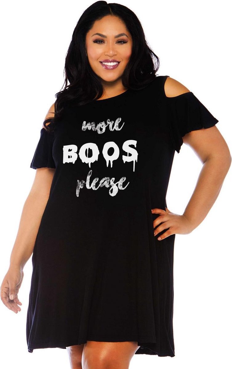 Leg Avenue Kostuum jurk -3XL/4XL- More Boos Jersey Zwart