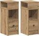 vidaXL Nachtkastjes - 2 stuks - met lade - 25x31x66 cm - Artisanaal eikenkleurig