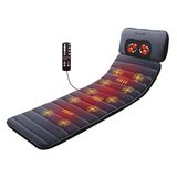 COMFIER Massagemat met verwarmingsfunctie, massagezitkussen met 10 vibratiemotoren en 4 verwarmingskussen, elektrisch full-body massageapparaat, voor nek en schouders en rug