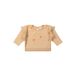 Riffle Amsterdam sweater met ruches en hartjes - lichtbruin/oranje