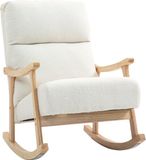 Homcom fauteuil polyester, mousse 65L x 90l x 98H cm blanc cassé