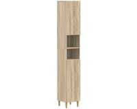 vidaXL Armoire de salle de bain avec étagère ouverte DELFT Chêne Sonoma 30 x 31 x 190 cm