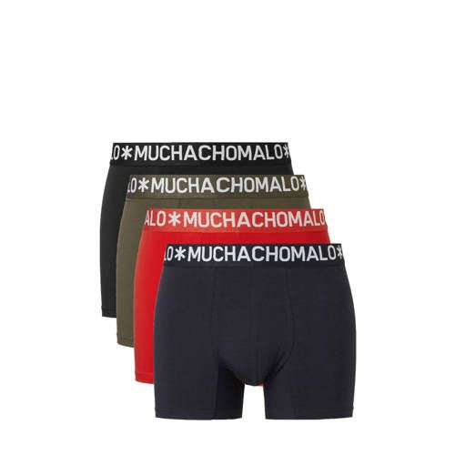 Muchachomalo boxershort set van 4 heren - Zwart/groen/blauw/rood - 8718168689037