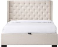 Vente-unique Bed met opbergruimte stof beige 160 x 200 cm