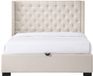 Vente-unique Bed met opbergruimte stof beige 160 x 200 cm