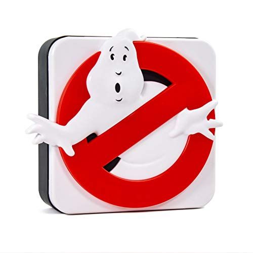 Numskull Officiële Ghostbusters Logo 3D Bureaulamp - Wandlamp - Zwart/Wit/Rood