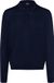 Maerz polo manches longues bleu foncé laine mérinos