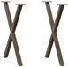 vidaXL Eettafelpoten X-vorm 2 stuks 57 x (72-73) cm staal naturel