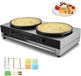 VEVOR Machine à crêpes électrique Crêpière commerciale 6000W Double tête 40cm
