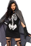 Wonderland - Spook & Skelet Kostuum - Aangename Dood - Vrouw - Zwart - S/M