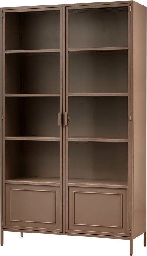 WOOOD Ronja Vitrinekast - Military Brown - 189x110x43