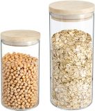 Secret de Gourmet - Keuken voorraad bussen - Glas/Hout - Set van 6