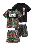 Next - Jongens - Set van 3 Marvel korte pyjama's - Zwart