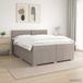 vidaXL Boxspringbed met matras en hoofdeinde Taupe 200 x 200 cm Stof