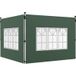 Pangivo Lot De 2 Parois Latérales Pour Tonnelle 3x3/3x4 M Imperméables Avec Fenêtre Oxford Vert