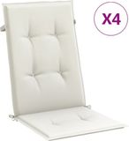 vidaXL Stoelkussens Hoge Rug 120x50x4 cm Stof Gemêleerd Crème - Set van 2