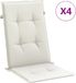 vidaXL Stoelkussens Hoge Rug 120x50x4 cm Stof Gemêleerd Crème - Set van 2