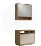 Vicco badkamermeubelset Beatrice, Kasjmier/Artisanaal eiken, Set van 2