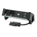 Bachmann DESK2 ALU Black 2 x veiligheidscontact USB, USB-lader 22 W A&C 0,2 m GST18