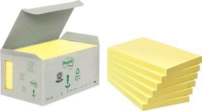 3M Post-it Recycled Notes - 76 x 127mm - Yellow - 6 Pack