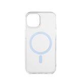 aiino Frozen iPhone 15 hoes, transparante beschermhoes met geïntegreerde magneet voor iPhone 15, stoot- en krasbestendig, magnetische bevestiging en uitlijning, TPU-randen, lichtblauw
