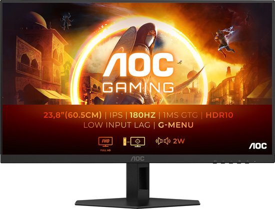 AOC 24G4XE - Full HD Fast IPS Gaming Monitor - 180hz - Speakers - 24 inch