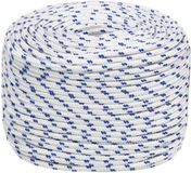 vidaXL Multifunctioneel touw 6 mm 50 m Wit en Blauw PP