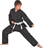 Danrho KWON KG Karatepak Dojo Line Zwart Unisex Katoen/Polyester Lange Mouw Maat 190