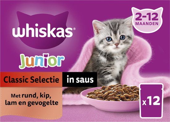 Whiskas Junior Multipack Classic Selectie in Saus - 12 x 85g