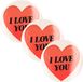 Bellatio Decorations Shoppartners Bv Cadeausticker - 10x - rond - I Love You hart - 9 cm - transparant - sticker