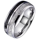TJ Tom Jaxon Wolfraam heren ring Carbon Vermiculiet Inlay-18mm