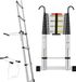 Wan GmbH Échelle télescopique - Échelle pliante extensible - Travail sécurisé - Avec stabilisateur - 5 mètres - Aluminium