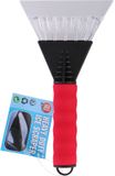 Benson Care Interbosch B.V. Autoraam ijskrabber met breed vlak van 13 cm rood - Met soft-grip handvat - Totaal 26 cm lang - Winter