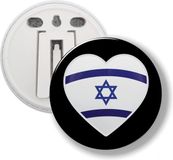 Merkloos / Sans marque KadoExpress Button Met Clip - Hart Vlag Israel