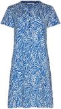 Rebelle Nachthemd Blue Bay Dierenprint Korte Mouw Biologisch Katoen Blauw Maat 42