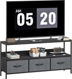 HOMCOM TV-standaard - Spaanplaat, Staal - 120x29x56cm - Zwart