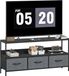 HOMCOM Support TV - Panneau de particules, Acier - 120x29x56cm - Noir
