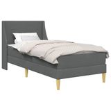 vidaXL Bedframe met matras met hoofdeinde Donkergrijs 90 x 190 cm Stof