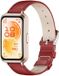 By Qubix Qubix - Leren bandje - Rood (rosé connector) - geschikt voor Huawei Band 11 / 11 pro