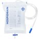 AIESI® Urine opvangzak voor bed 2 liter buis van 120 cm met dwarsaftapkraan (T) en terugslagklep HospIDRAIN (Pak van 25 stuks)