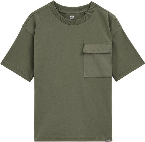 WE Fashion Jongens T-shirt met structuur Army green