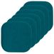 Sweet Home Collection Stoel Kussen Memory Foam Pads Honingraat Patroon Slip Antislip Rubber Terug Afgerond Vierkant 16" x 16" Stoelhoes, Pauw Blauw - 6 Pack