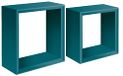 Homemania Ginevra Wandrek voor woonkamer, slaapkamer, kantoor, MDF, blauw, 35 x 35 x 15,5/30 x 30 x 15,5 cm